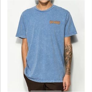 SOLD OUT! RIPNDIP Burn Blue Mineral Wash Tee-Shirt Small Graphic Funny